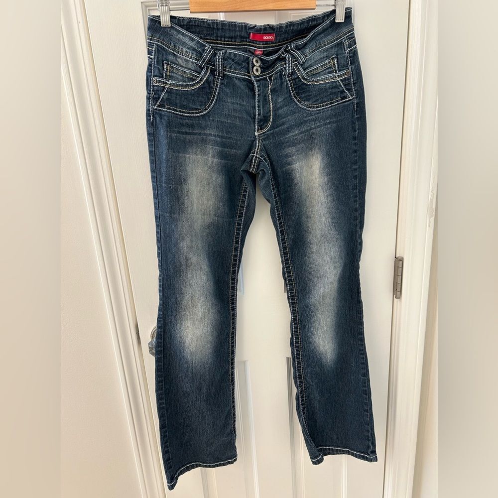 Vintage BONGO Low Rise‎ Flare Jeans Dark Wash Size 9 Y2K